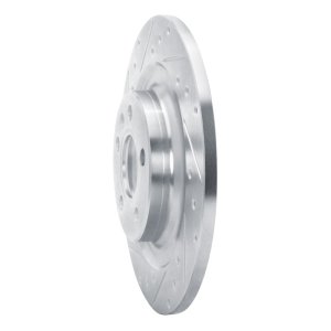 Volvo XC40 Brake Rotor (1) - Rear Left - R1 Concepts - Drilled & Slotted - Silver - `19-`25